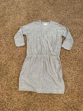 Lou & Grey Heather Gray cross-Front Knit dress